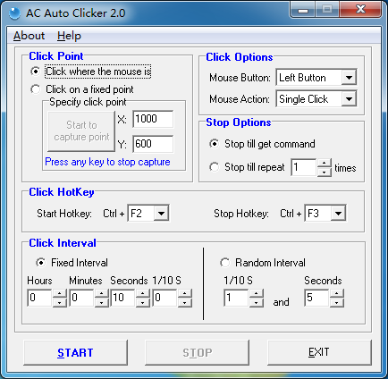 macintosh autoclicker with configurable keyboard shortcut